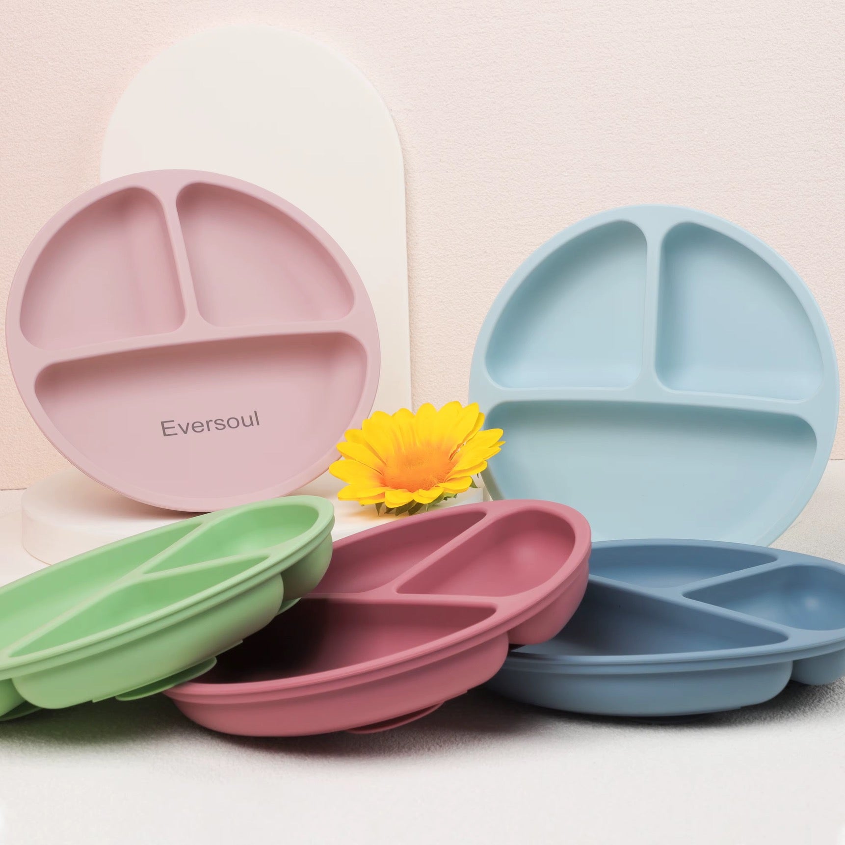 Plato de Silicona con Divisiones para Bebés